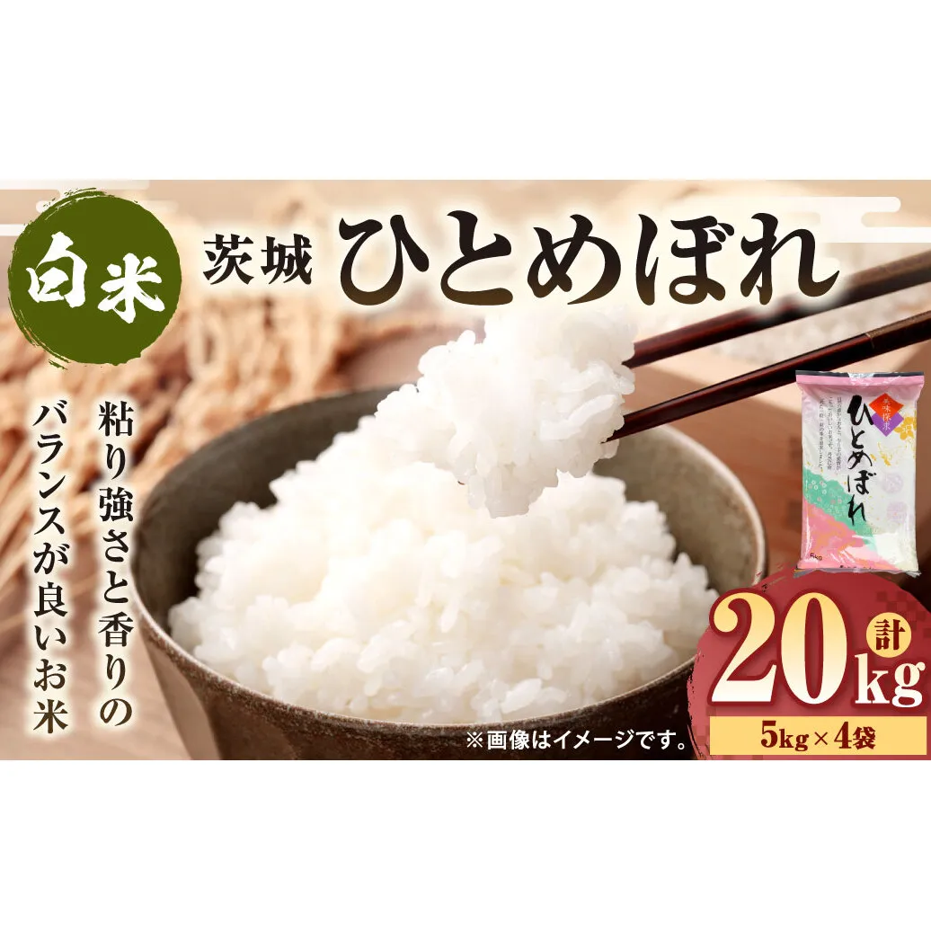 令和7年産 茨城ひとめぼれ 20kg（5kg×4袋） | ひとめぼれ 白米 精米 ごはん お米 国産 茨城県産 守谷市 送料無料