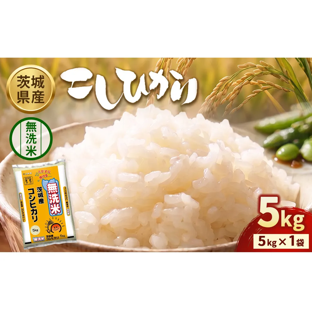 【令和8年産】茨城コシヒカリ【無洗米】 5kg | お米 米 無洗米 こしひかり 茨城県産 白米 ブランド米 小分け
