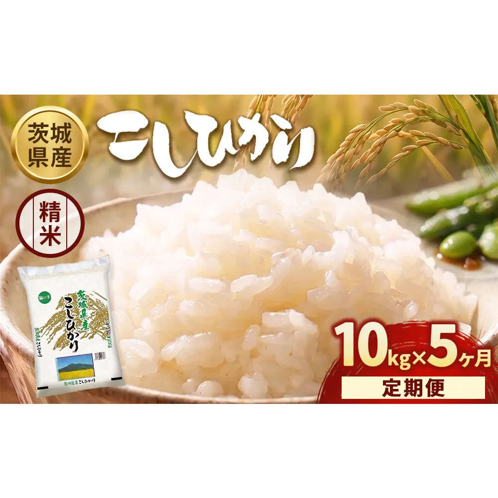 【定期便5ヶ月】【令和8年産】茨城コシヒカリ 10kg(5kg×2袋)【精米】 | お米 米 こしひかり 茨城県産 白米 ブランド米 小分け