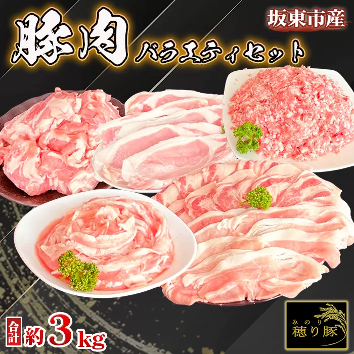 No.841 坂東市産の豚肉バラエティセット　約3kg