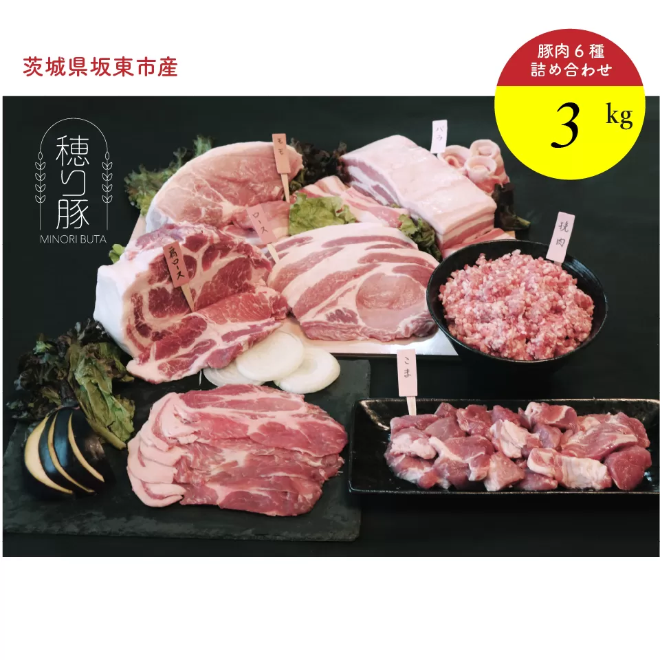 坂東市産の豚肉バラエティセット　約3kg No.841