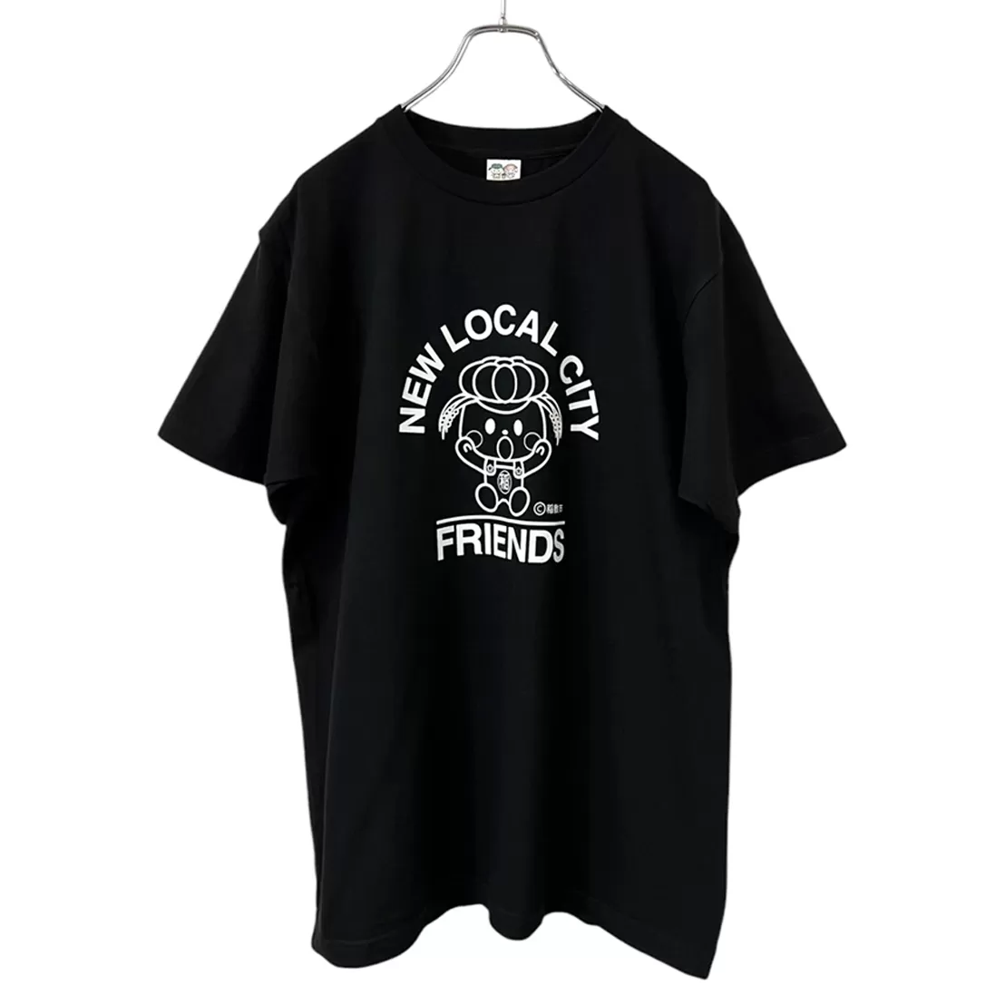 稲敷市オリジナルTシャツ「いなのすけTシャツ」[黒・Mサイズ]｜オリジナル 半袖 シャツ イラスト プリント アパレル かわいい [1591]