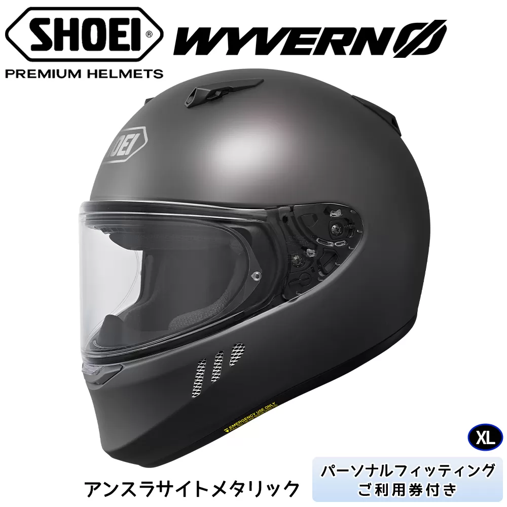 SHOEIヘルメット「WYVERNΦ アンスラサイトメタリック」XL フィッティングチケット付き｜フルフェイス バイク ツーリング レーサー マルケス ショウエイ [1675]