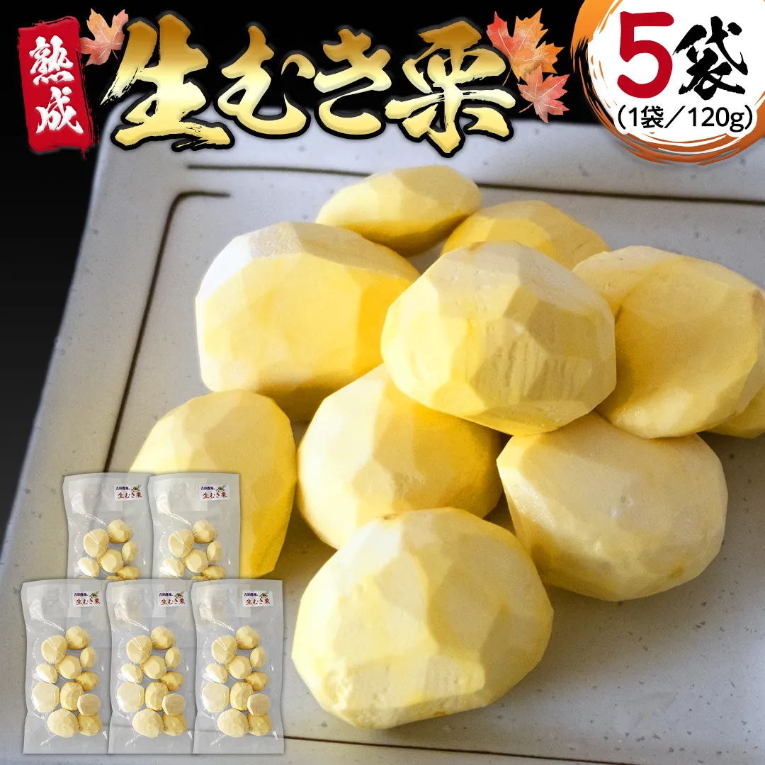  【 吉原農場 の 完熟栗 】 熟成 生むき栗 ( 120g × 5袋 ) 完熟 栗 くり クリ 栗ごはん 果物 フルーツ 贈答 ギフト 旬 秋の味覚 秋 冬 正月 おせち 《 2025年10月下旬発送開始 》 [FC004sa]