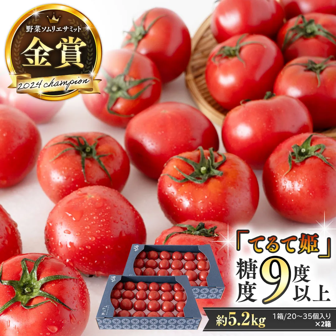 《 テレビで紹介 》【 2026年収穫分 先行予約 】 糖度9度以上 スーパーフルーツトマト てるて姫 大箱 約2.6kg × 2箱 【20〜35玉/1箱】 フルーツトマト ブランドトマト 野菜 ギフト 贈答 青空レストラン アド街ック天国 グッドモーニング 黄金のワンスプーン [BC086sa]