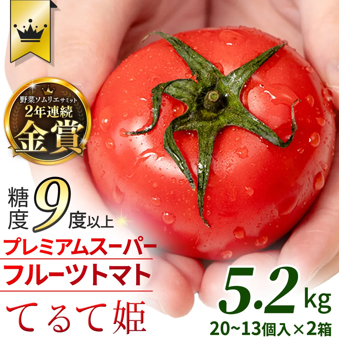 《 2027年 収穫分 》2～6月配送 スーパーフルーツトマト てるて姫 大箱 約2.6kg × 2箱【20〜35玉/1箱】 糖度9度以上 先行予約 フルーツトマト ブランドトマト 野菜 ギフト 贈答 青空レストラン アド街ック天国 グッドモーニング 黄金のワンスプーン 昼めし旅 [BC086sa]