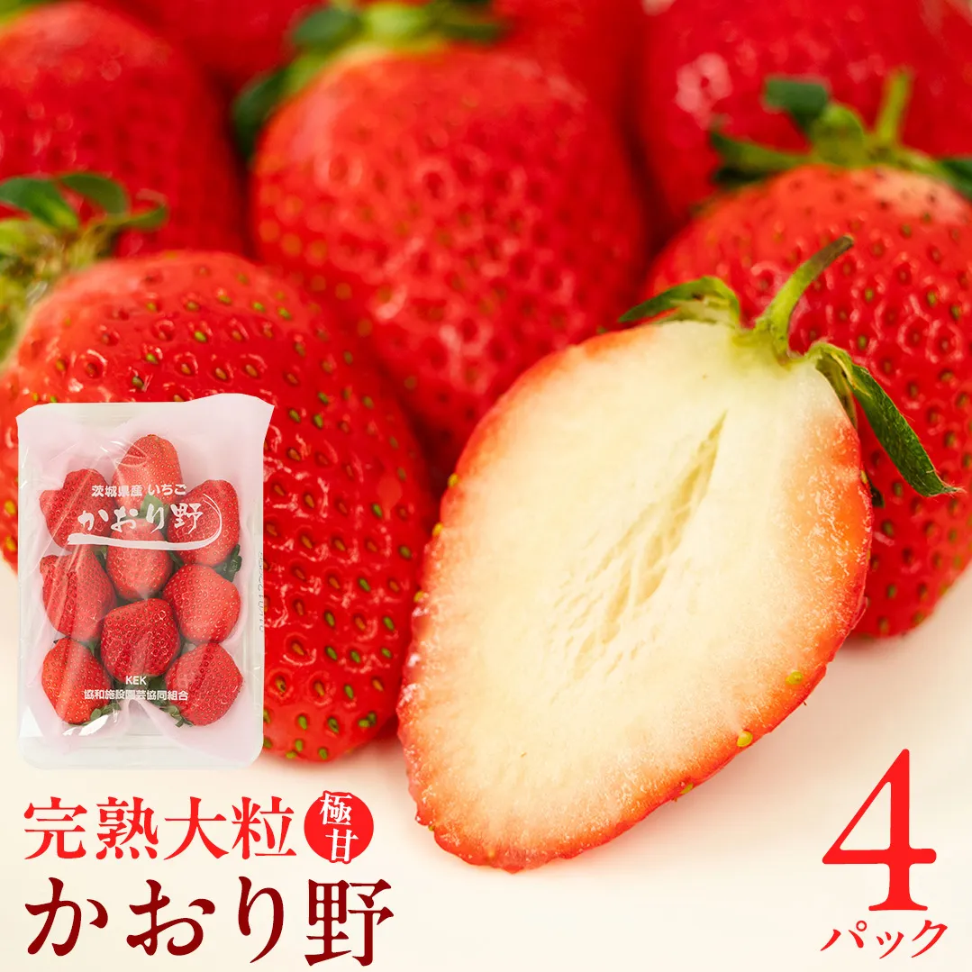 《 2027年 収穫分 》 完熟 かおり野 260g×4パック KEK 国産 いちご イチゴ 苺 くだもの 果物 フルーツ 冬 春 旬 [BC032sa]