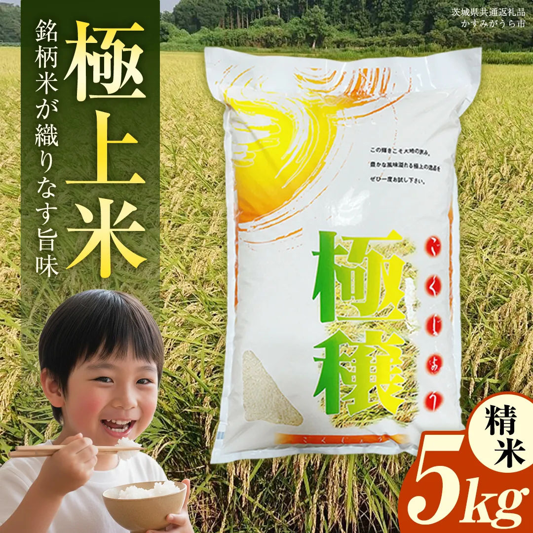 【 令和7年産 】 極上ふるさと米 精米 5kg (茨城県共通返礼品 かすみがうら市) スピード 最短 7日 すぐ届く すぐ発送 スピード発送 早い 米 ごはん もっちり 甘い コメ お米 白米 コシヒカリ こしひかり あきたこまち にじのきらめき ミルキークイーン オールインワン米 [EX031sa]