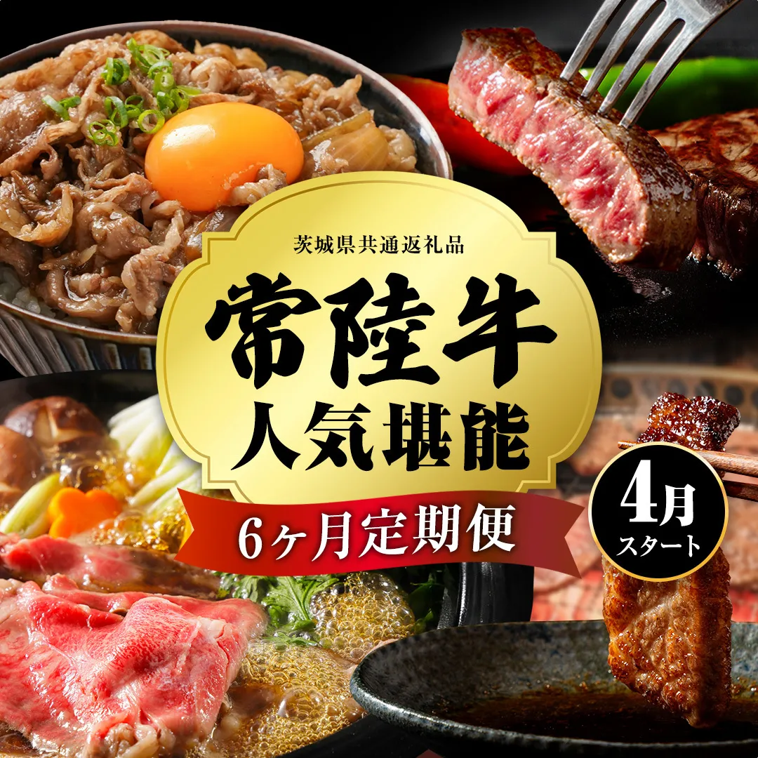 【令和8年4月スタート】【 定期便 全6回 】 常陸牛 人気 6ヶ月 堪能セット 牛肉 肉 お肉 国産 国産牛 赤身 切り落とし すき焼き しゃぶしゃぶ 焼肉 焼き肉 和牛 黒毛和牛 (茨城県共通返礼品)[BX54-NT]