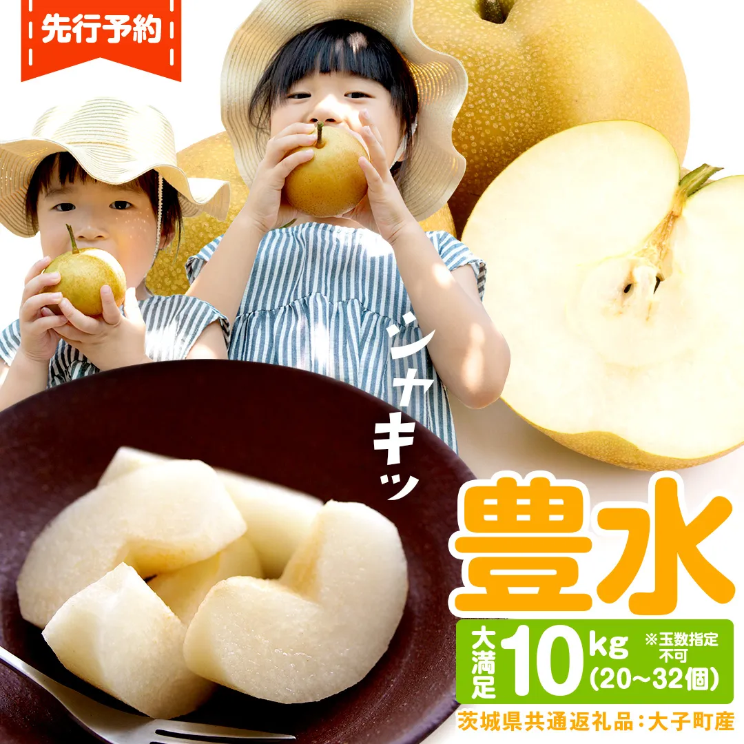 梨 豊水 約10kg 20～32個【2025年9月より発送開始】（茨城県共通返礼品 [梨]：大子町産）田舎の頑固おやじが厳選！ 梨 豊水 高糖度 ギフト 甘い 美味しい フルーツ デザート [BI305-NT]