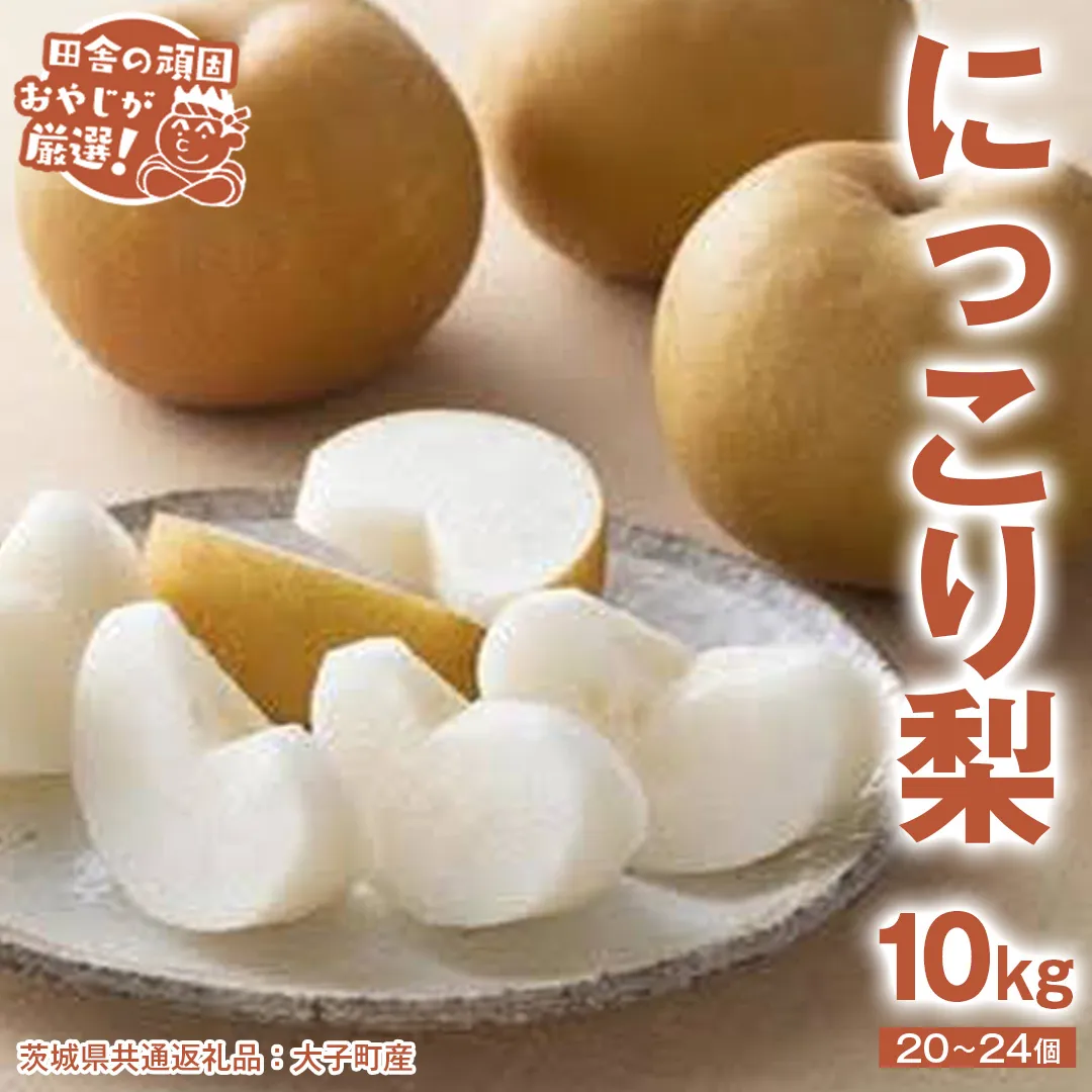 にっこり梨 10kg（20〜24個）【2025年10月より発送開始】（茨城県共通返礼品 [梨]：大子町産）田舎の頑固おやじが厳選！ 梨 なし ナシ 果物 フルーツ 茨城県産 [BI431-NT]