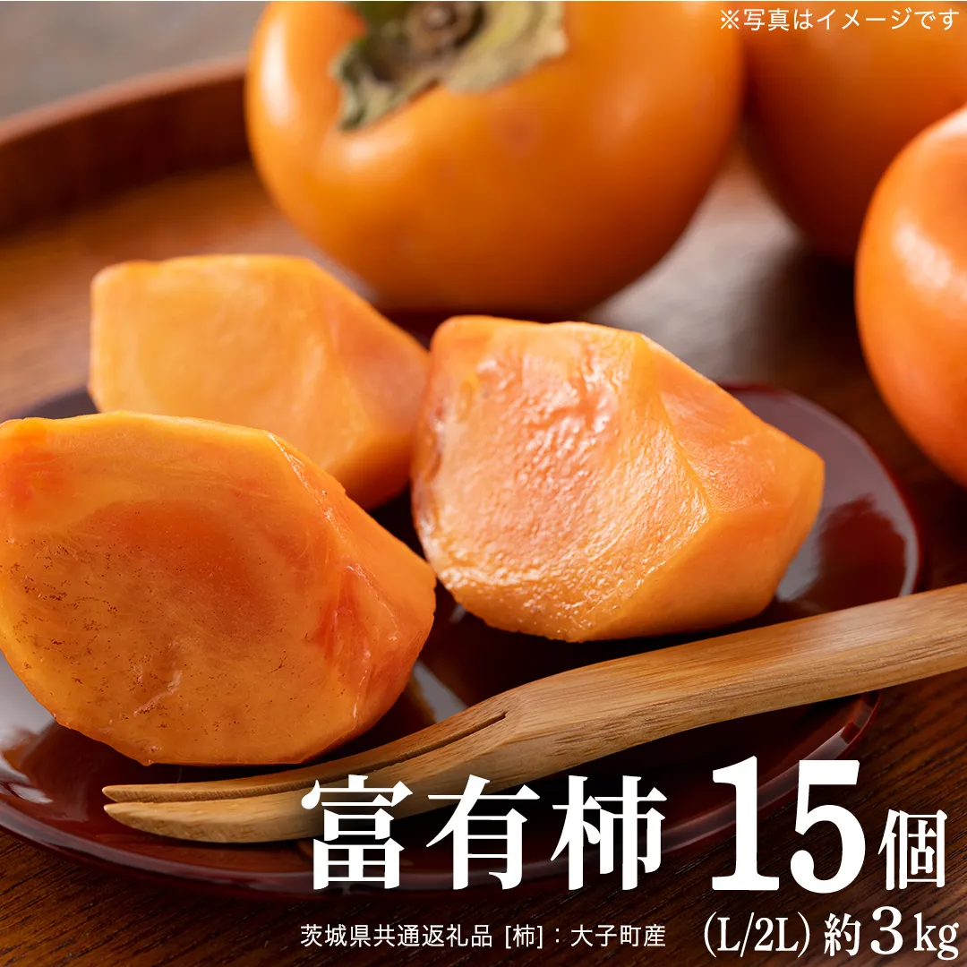 富有柿 15個 約3kg（L、2L）【11月より発送開始】（茨城県共通返礼品 [柿]：大子町産） | 柿 かき [FC23-NT]