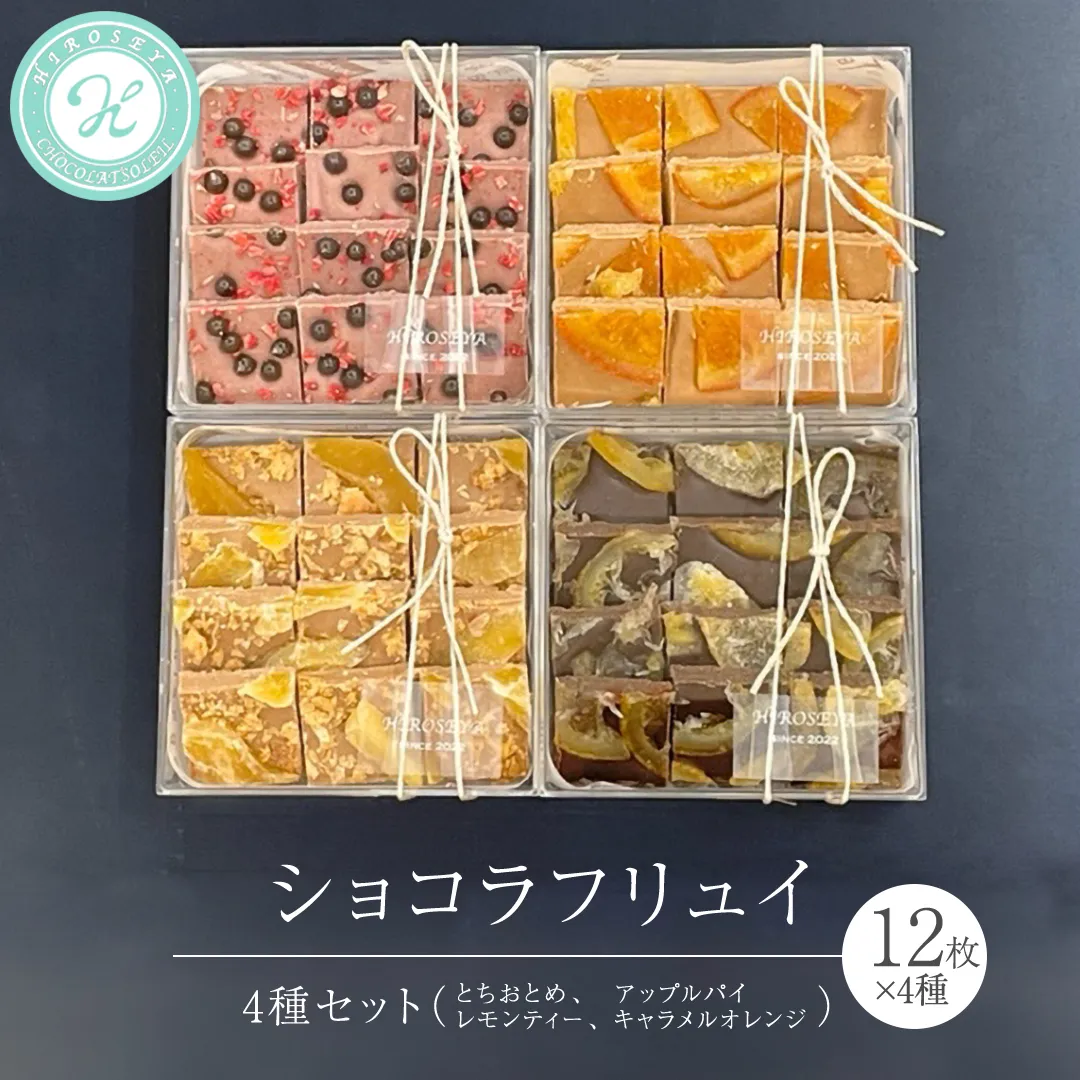ショコラ フリュイ 4種セット（ とちおとめ 、 アップルパイ 、 レモンティー 、 キャラメル オレンジ ） チョコレート チョコ スイーツ デザート 高級 ギフト 贈り物 お礼 プレゼント 手土産 お菓子 [DJ61-NT]