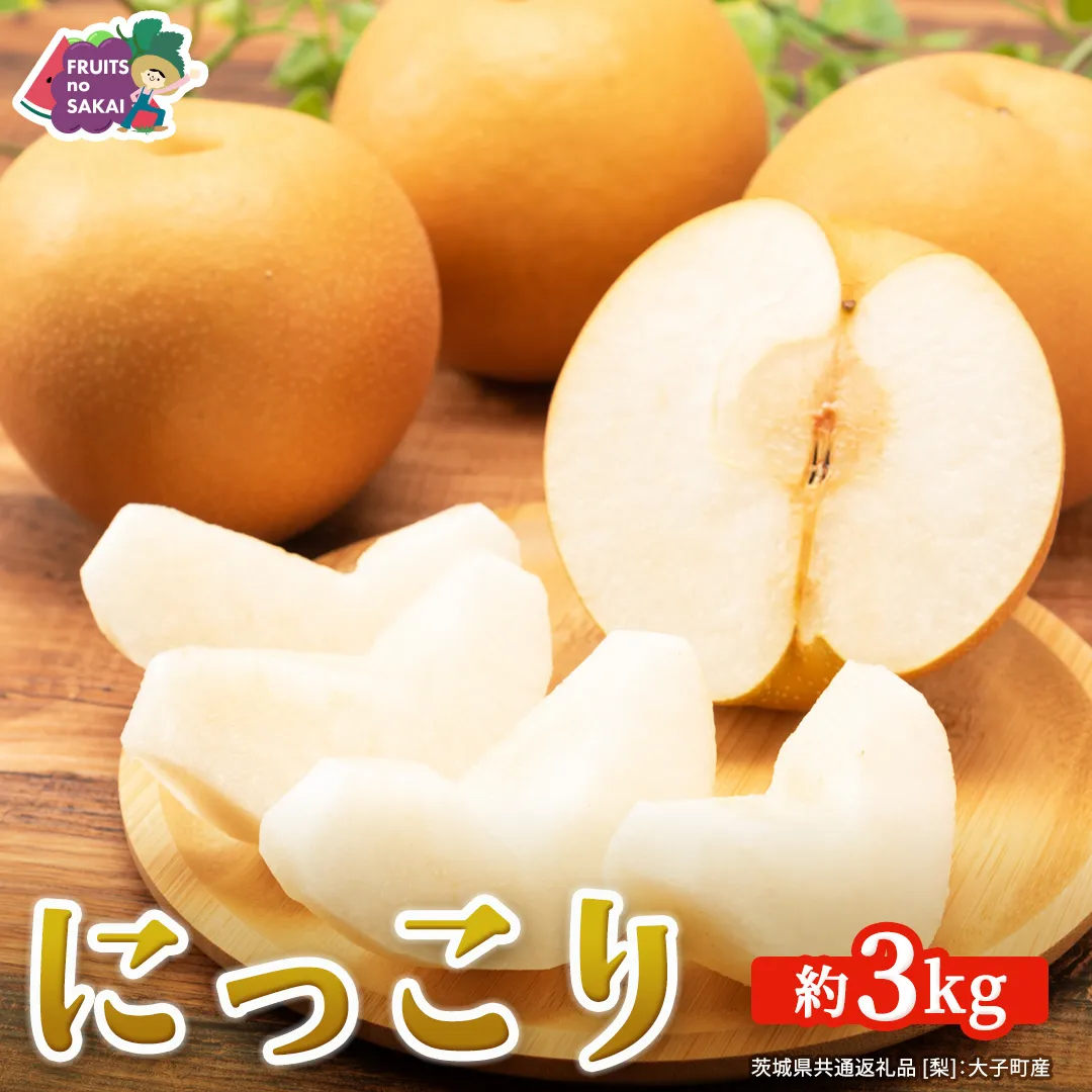 にっこり 梨 約3kg 【2026年10月より発送開始】（茨城県共通返礼品 [梨]：大子町産） なし 旬 お取り寄せ フルーツ 甘い ジューシー 和梨 時期 [FC14-NT]