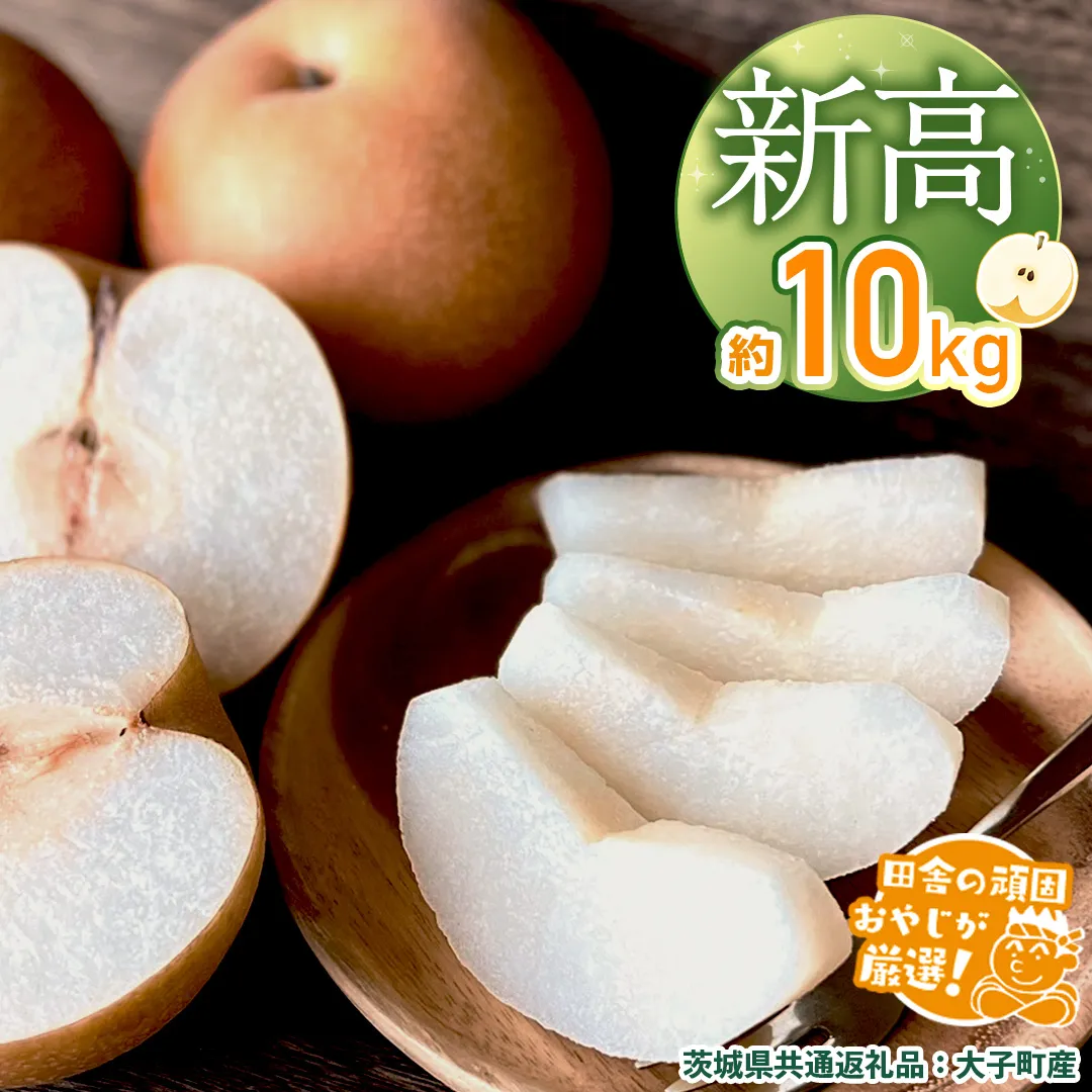 梨 新高 約10kg 【2026年10月より発送開始】（茨城県共通返礼品 [梨]：大子町産）田舎の頑固おやじが厳選！ なし 新高梨 和梨 フルーツ 果物 くだもの 高糖度 ギフト 茨城 [BI307-NT]