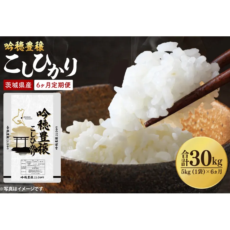 【先行予約 2025年10月より順次発送】【6ヵ月定期便】 ＜令和7年産＞ 新米 吟穂豊穣こしひかり 5kg ×6ヵ月 精米 コシヒカリ こしひかり 米 ごはん コメ お米 白米 国産 茨城県産