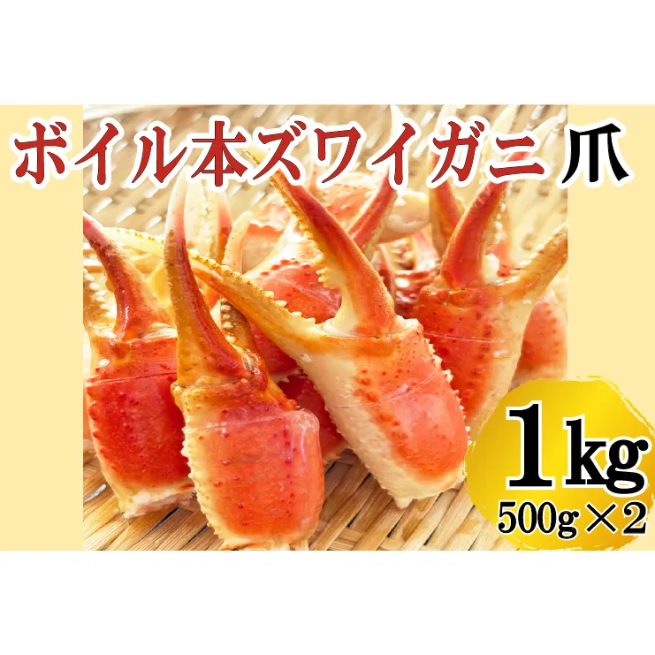 ボイル 本ずわいがに 爪 1kg (500g × 2) カジマ ずわい蟹 ズワイガニ ずわいがに かに カニ 蟹 かに爪 カニ爪