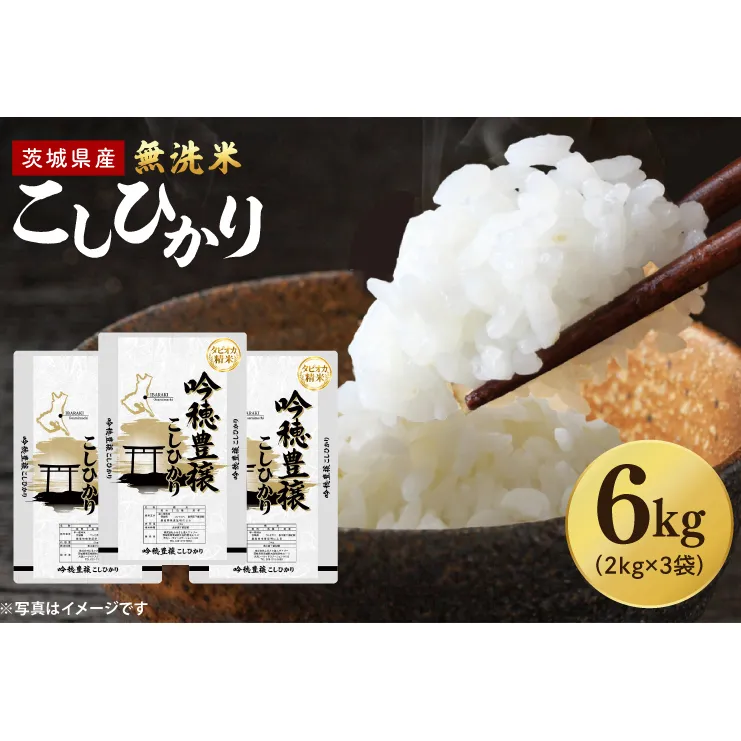 【選べる内容量】 ＜令和7年産＞ 無洗米 こしひかり 6kg タピオカ精米 コシヒカリ こしひかり 米 ごはん コメ お米 白米 精米 精米済み 国産 茨城県産