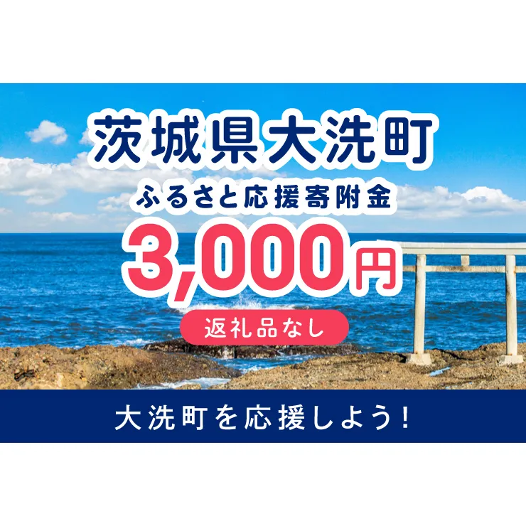 【返礼品なしのご寄附】 茨城県大洗町 1口 3,000円 茨城県 大洗町 応援寄附金 寄附のみ
