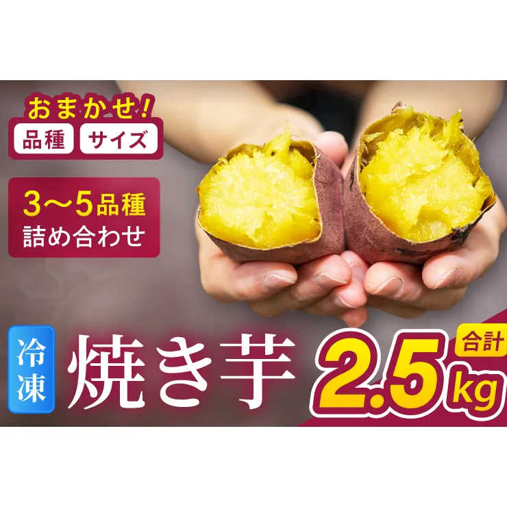 冷凍焼き芋 『Sea Sweet』 2.5kg 品種おまかせ詰め合わせ  3～5種類 詰合せ【 紅はるか / きみまろこ / 紫いも / 紅まさり / 紅あずま / 栗かぐや 】 真空パック 個包装 冷凍 焼き芋 さつまいも やきいも スイーツ 産地直送