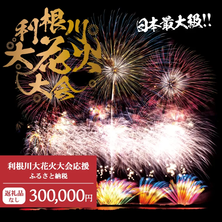 【返礼品なし】利根川大花火大会応援ふるさと納税  (300000円分)  【茨城県境町】