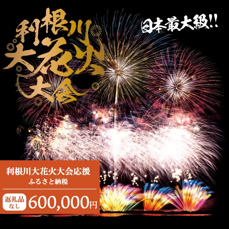 【返礼品なし】利根川大花火大会応援ふるさと納税  (600000円分)  【茨城県境町】