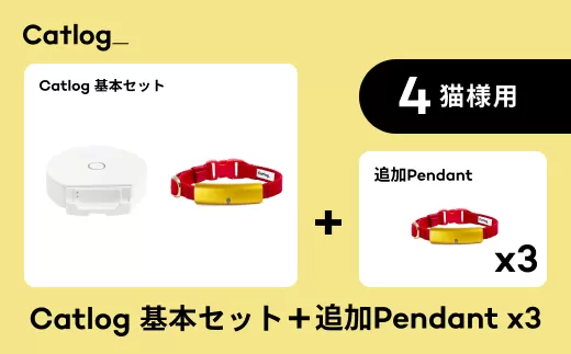 【4猫様用】Catlog基本セット + 追加Pendant 3本