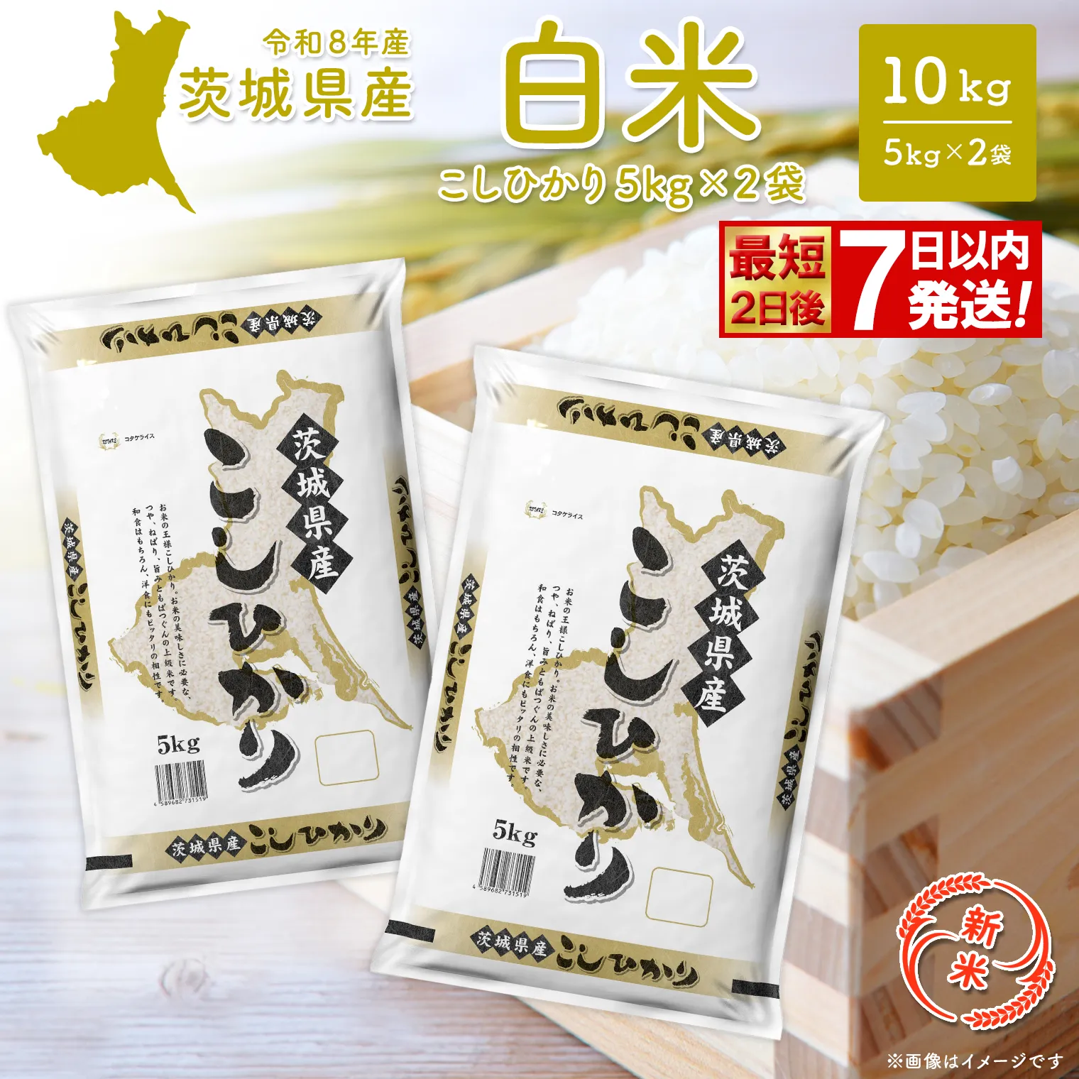 【新米/白米】◎最短2日後発送◎ 米 ランダム 5kg 令和8年産 茨城県産 精米 小分け 2026年産 国産 人気 K2464