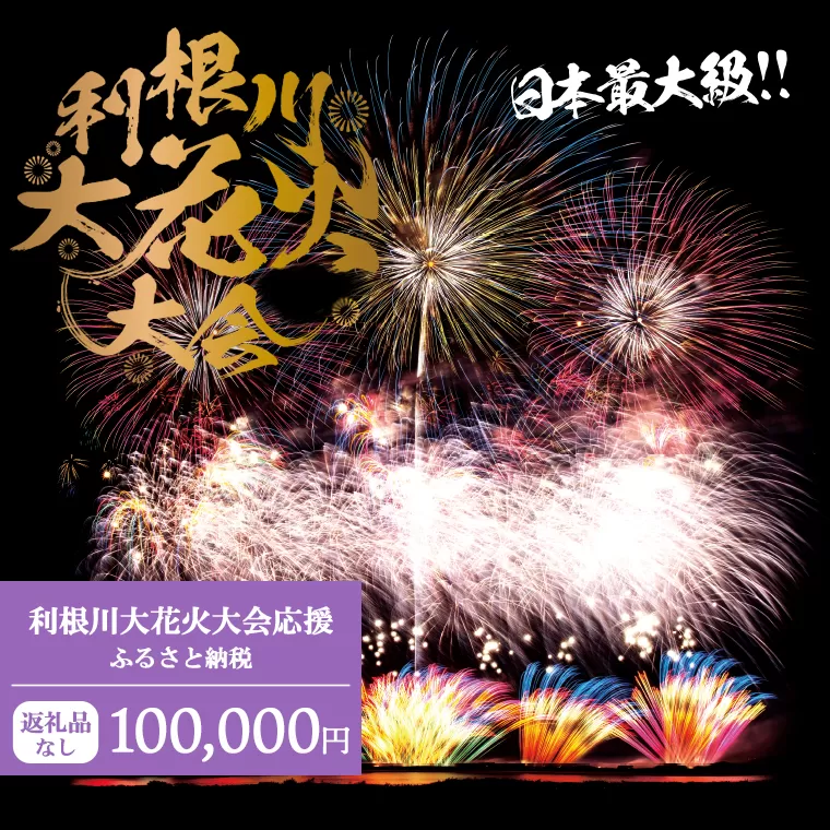 【返礼品なし】利根川大花火大会応援ふるさと納税  (100000円分)  【茨城県境町】