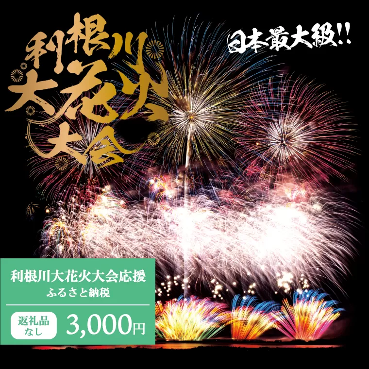 【返礼品なし】利根川大花火大会応援ふるさと納税  (3000円分)  【茨城県境町】