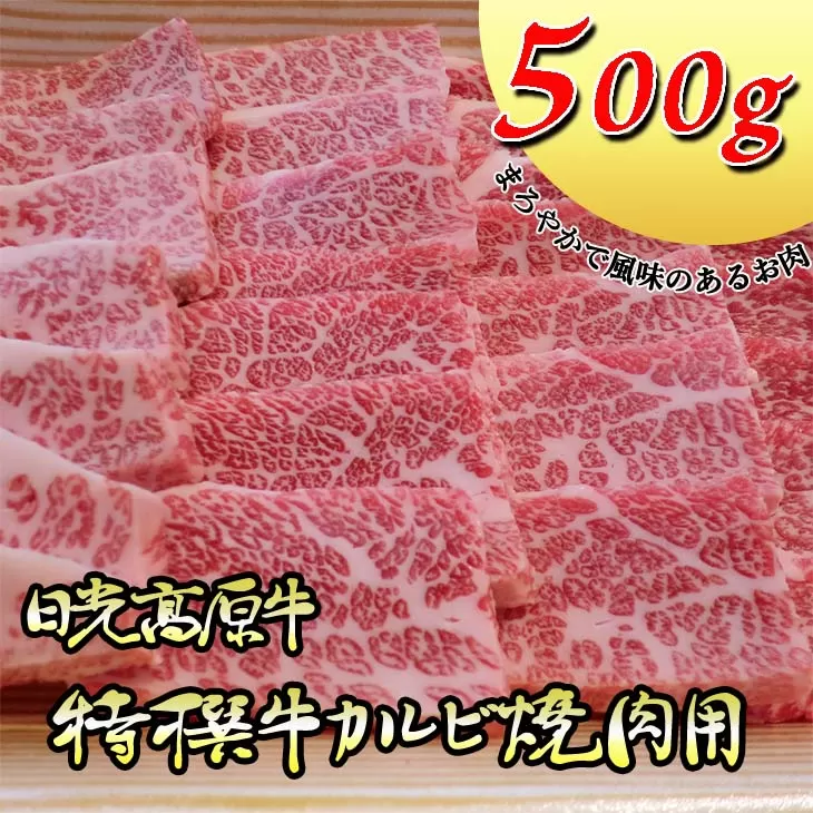 日光高原牛特撰牛カルビ焼肉用500ｇ入 肉 霜降り 焼肉 国産牛 グルメ 栃木県 送料無料