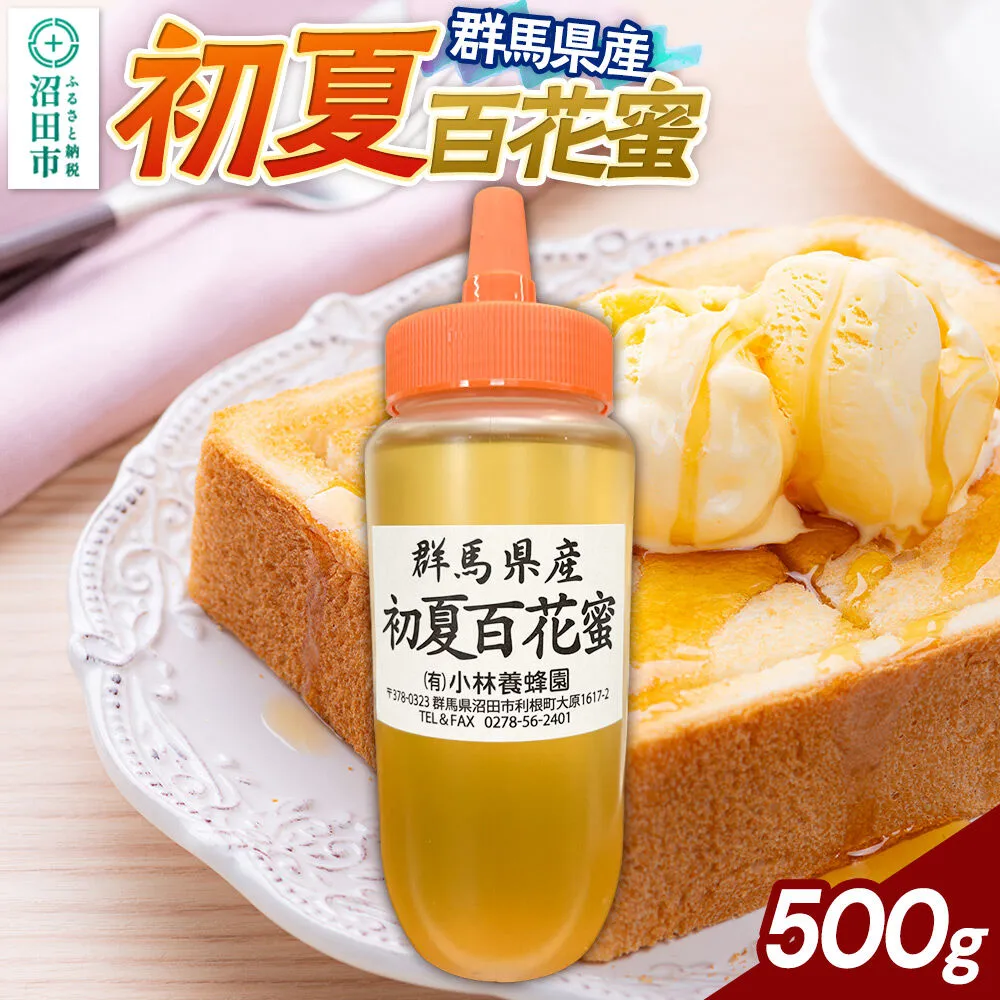 群馬県産 初夏百花蜜 500g [蜂蜜 はちみつ ハチミツ 国産 百花蜂蜜 百花蜜 癖のない甘さ あっさりした甘さ 沼田市] 群馬県沼田市