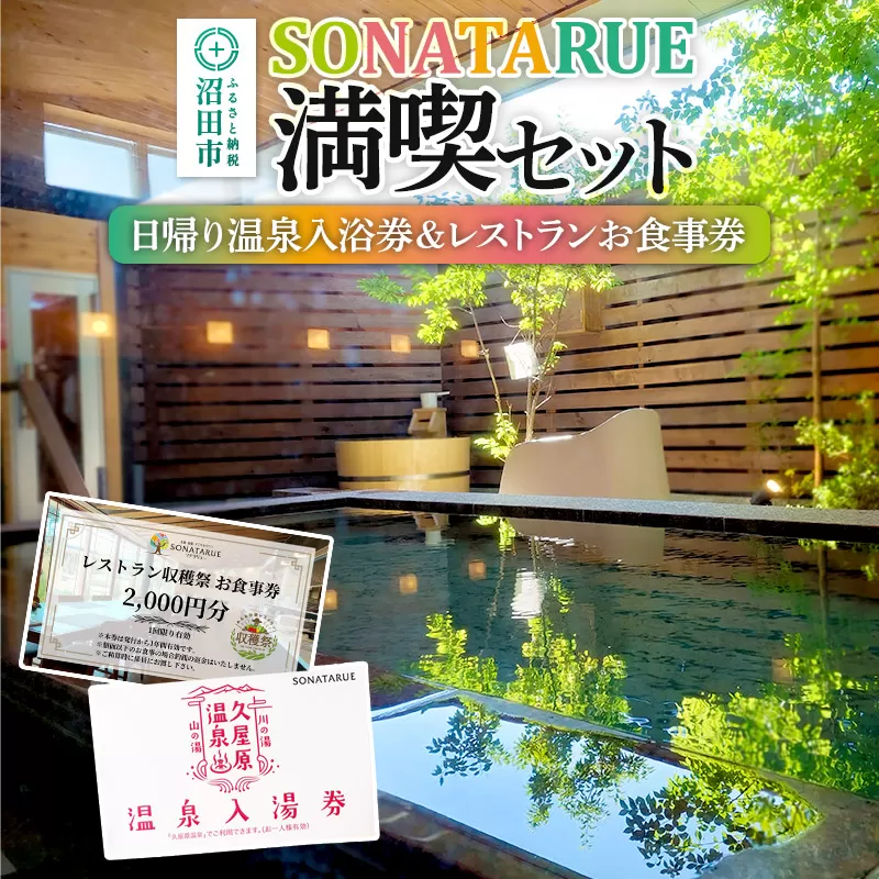 日帰り温泉入浴券＆レストランお食事券 SONATARUE満喫セット