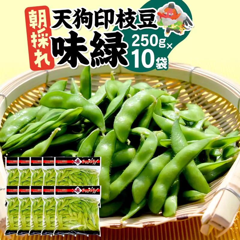 《8月上旬〜9月下旬発送》厳選 天狗印枝豆「味緑（みりょく）」約2.5kg