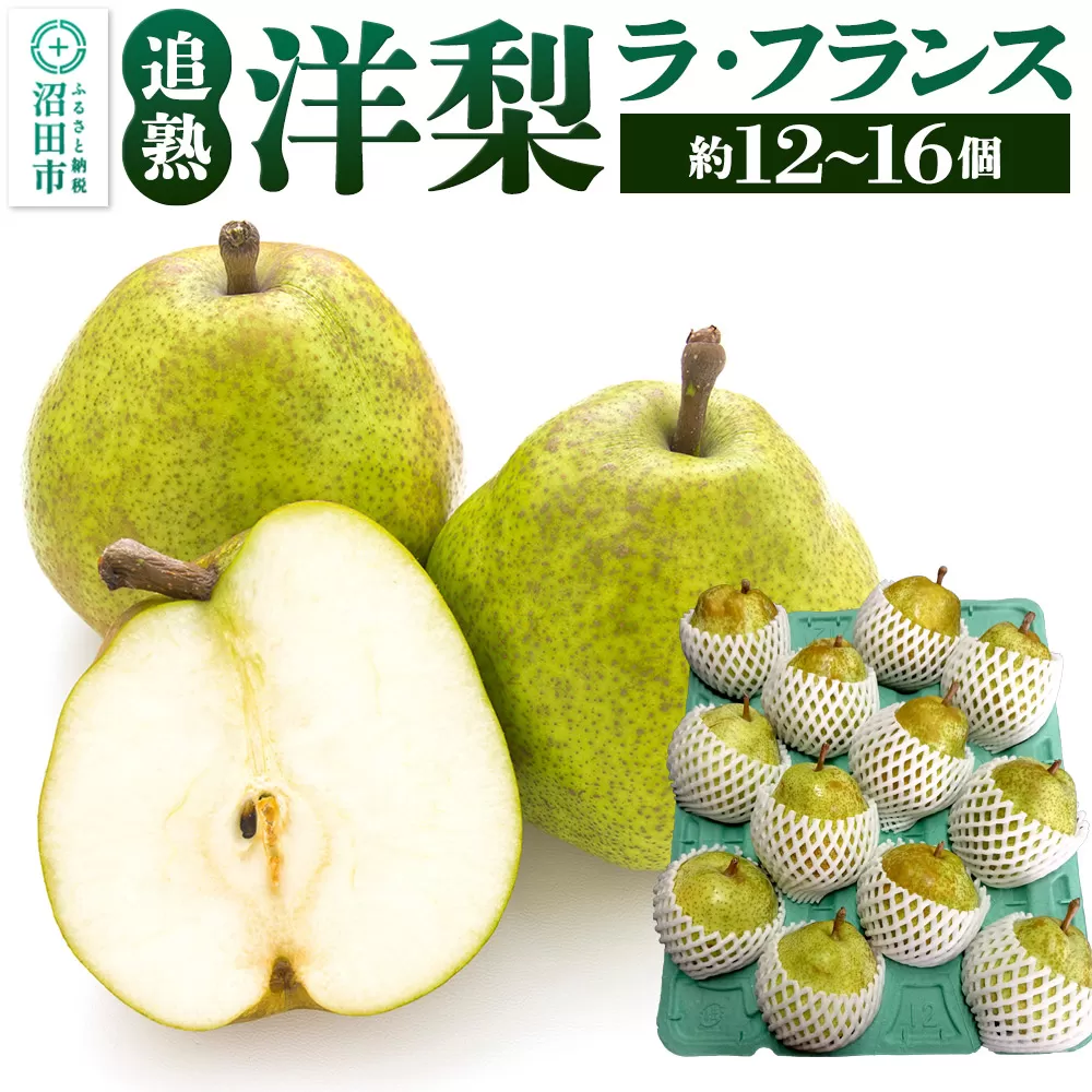 洋梨 追熟ラ・フランス 約12〜16個 果樹園マンサーナ 群馬県沼田市