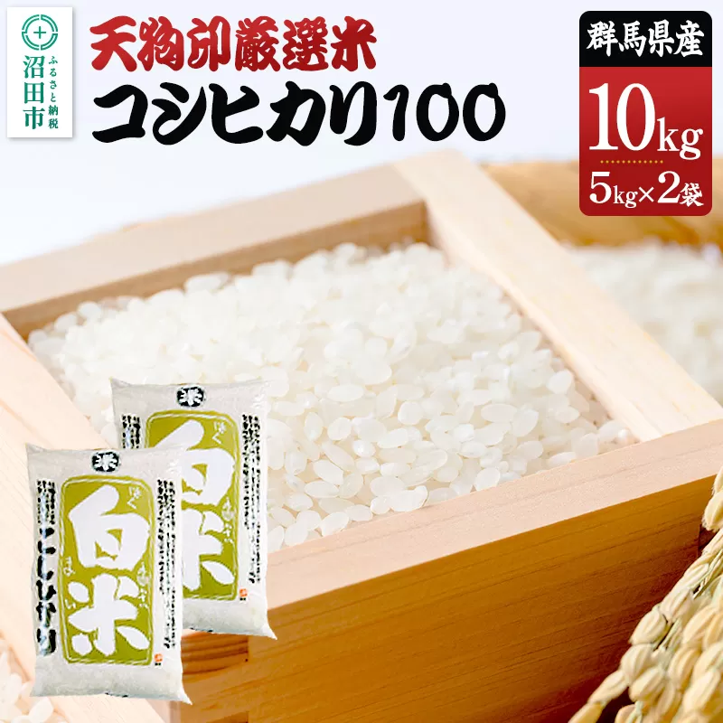 令和7年産 天狗印厳選米「コシヒカリ100」10kg 精米 白米 こしひかり 群馬県沼田市
