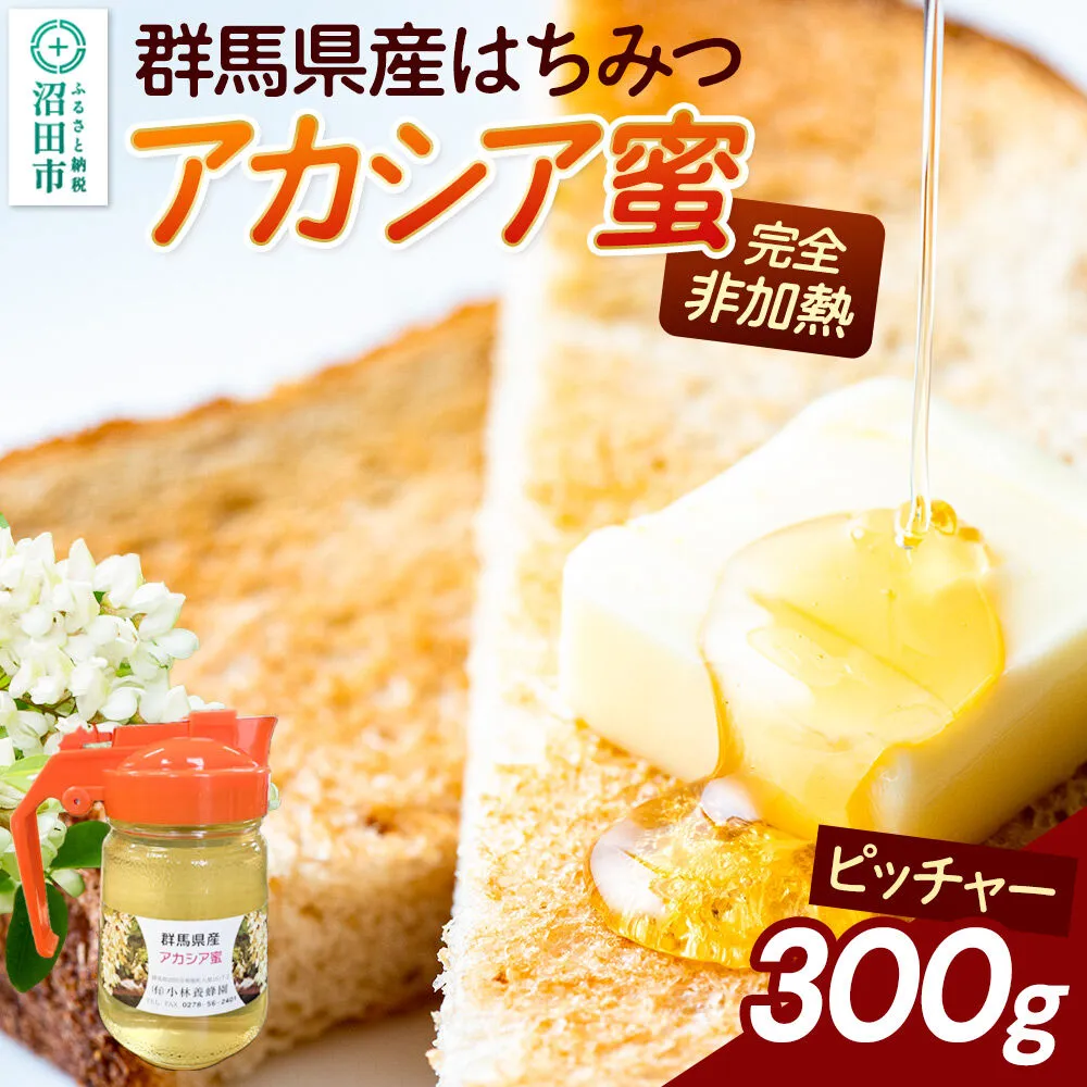 群馬県産 アカシアはちみつピッチャー 300g [蜂蜜 はちみつ ハチミツ 国産 アカシア アカシヤ さっぱりとした甘さ 沼田市] 群馬県沼田市