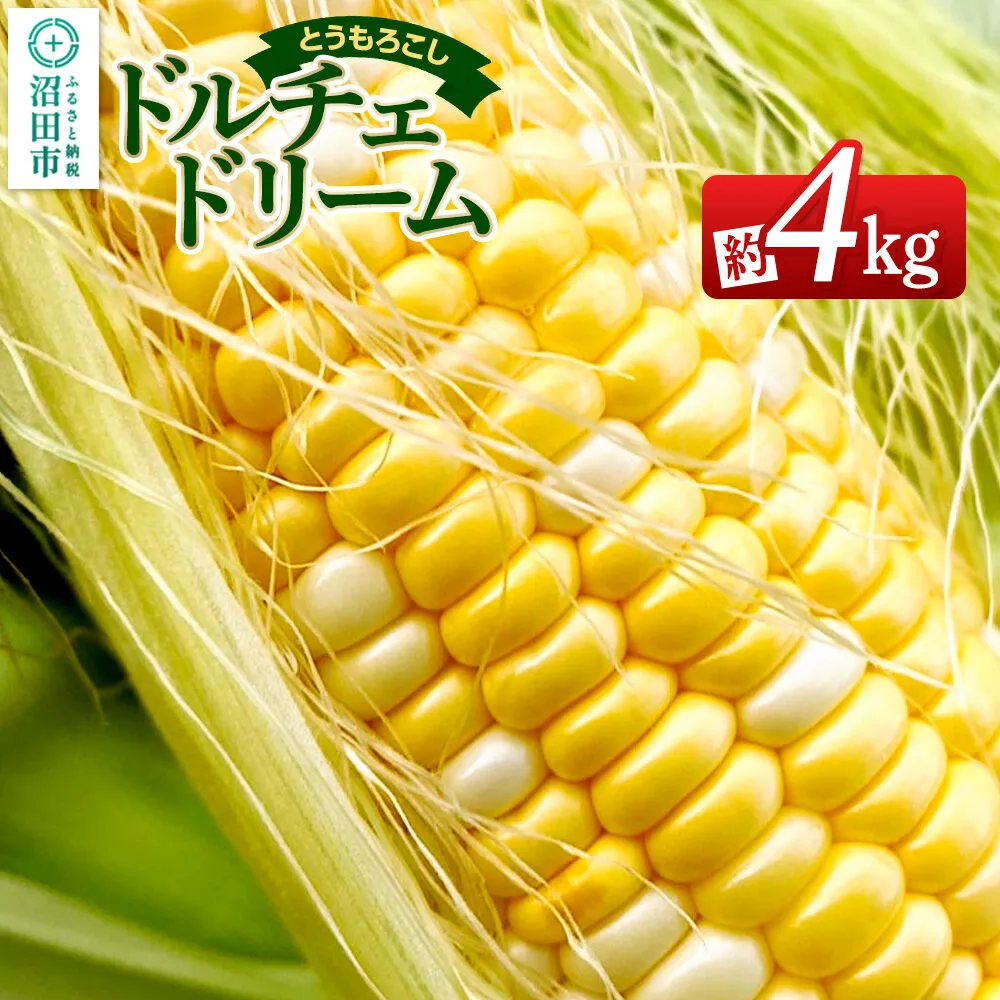 《7月下旬〜9月上旬発送》とうもろこし ドルチェドリーム 約4kg（8〜12本） 山口いちご園 群馬県沼田市