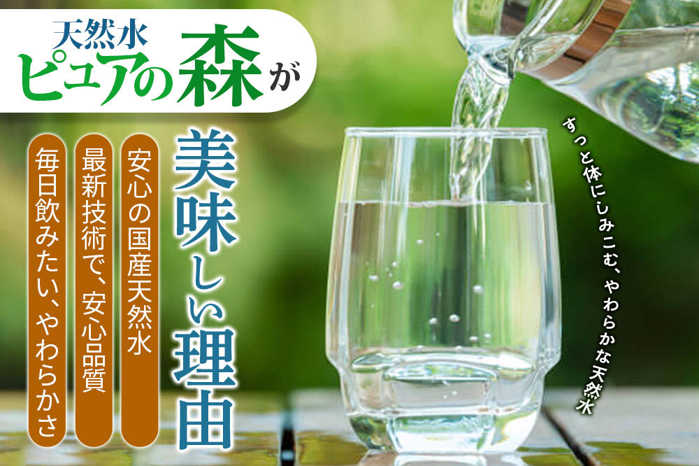 水 《定期便2ヶ月》国産 ミネラルウォーター ピュアの森 2L 6本×1箱