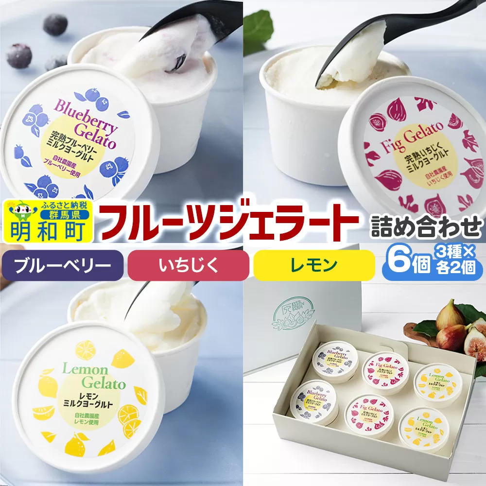 自社農園産フルーツジェラート詰め合わせ 6個 群馬県明和町