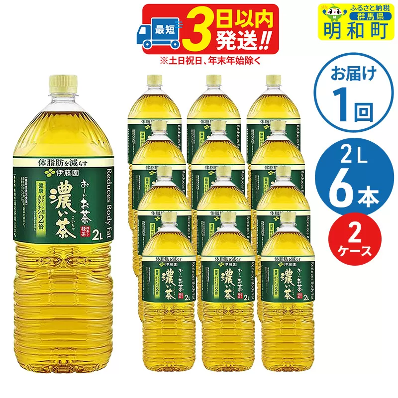 お〜いお茶濃い茶 ＜2L×6本＞ 伊藤園【2ケース】