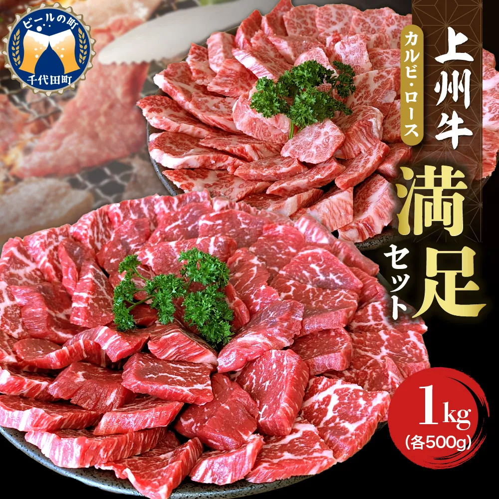 上州牛 カルビ ロース 満足セット 1.0kg (各500g×2パック)