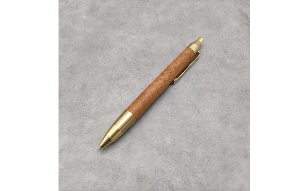 Baton Dor＆ZAWASOU　欅（けやき）木軸ペン　スタンダードタイプ　ボールペン（真鍮金具）