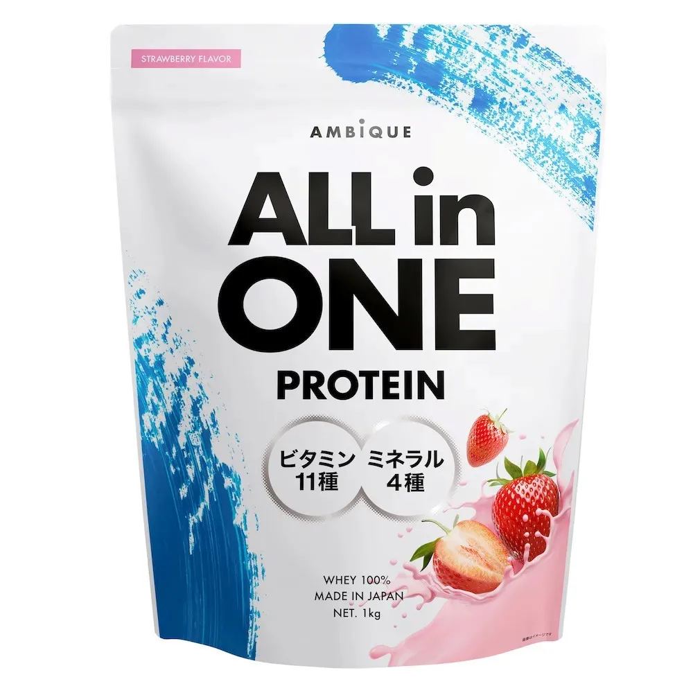 【ストロベリー風味】AMBiQUE オールインワンプロテイン(700g×12袋)