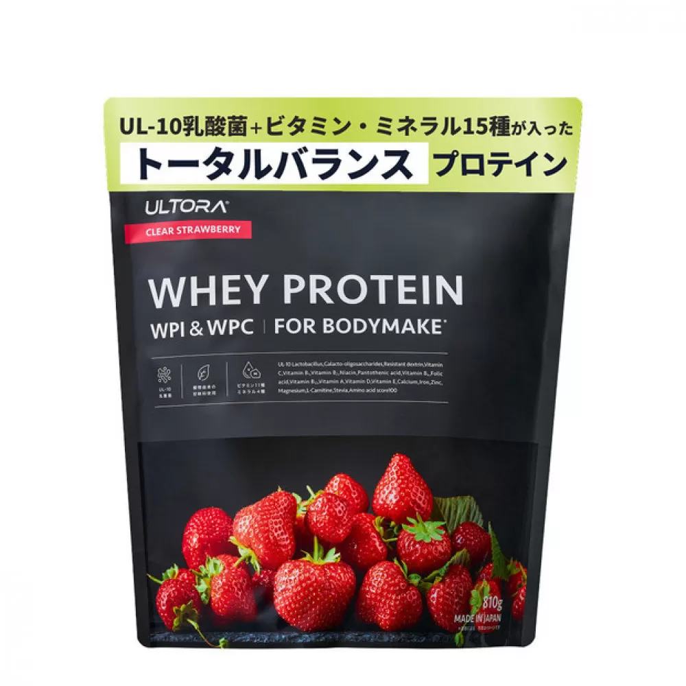 ULTORA ホエイダイエットプロテイン 810g クリアストロベリー風味（リニューアル）