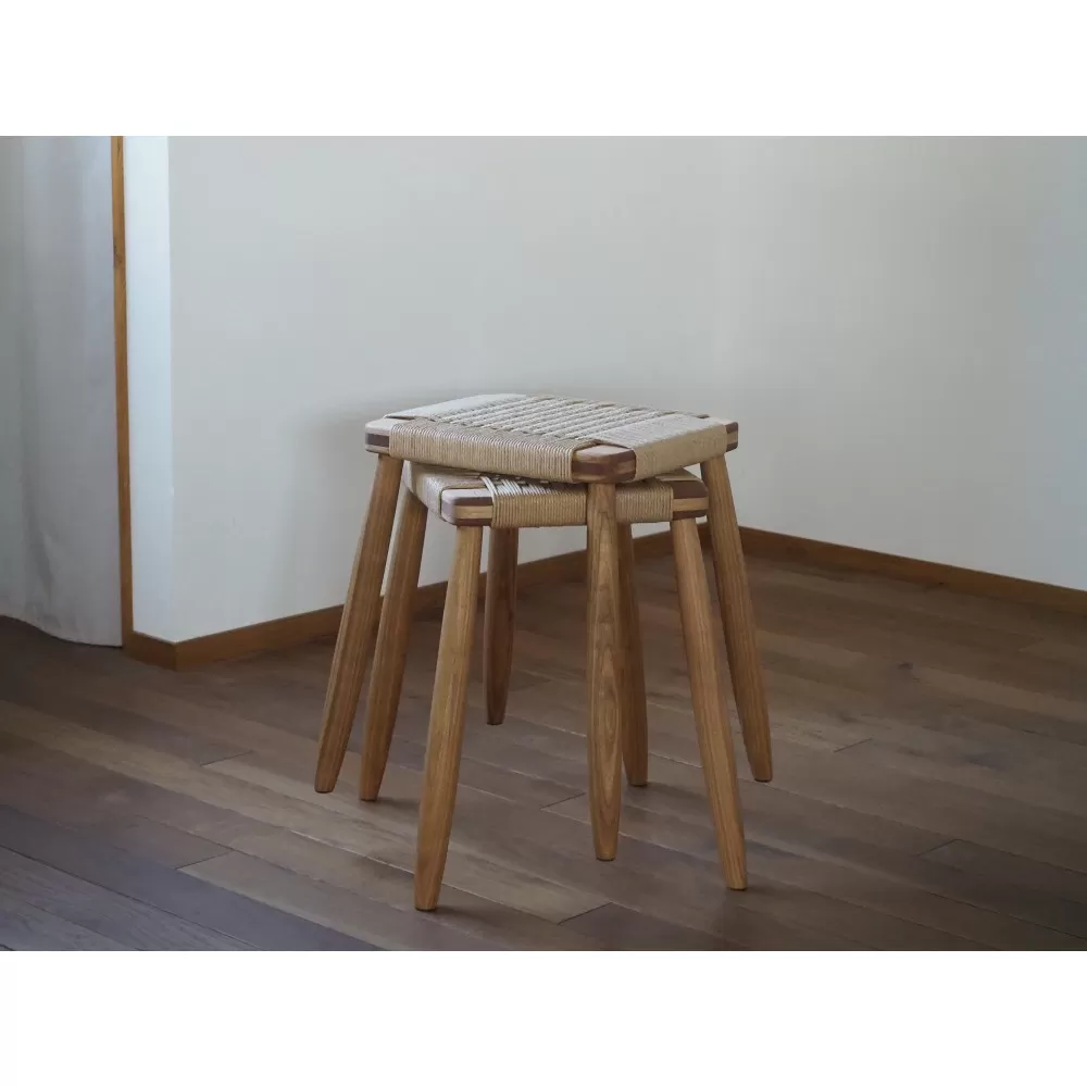 ペーパーコードスツール 1脚 スタッキング可 国産材【UMEBACHI FURNITURE】