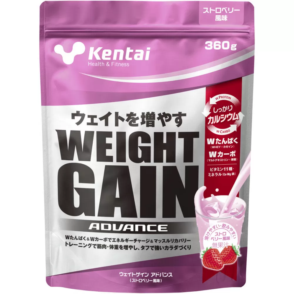 Kentai ウェイトゲインアドバンス ビタミン11種配合 ストロベリー 360g