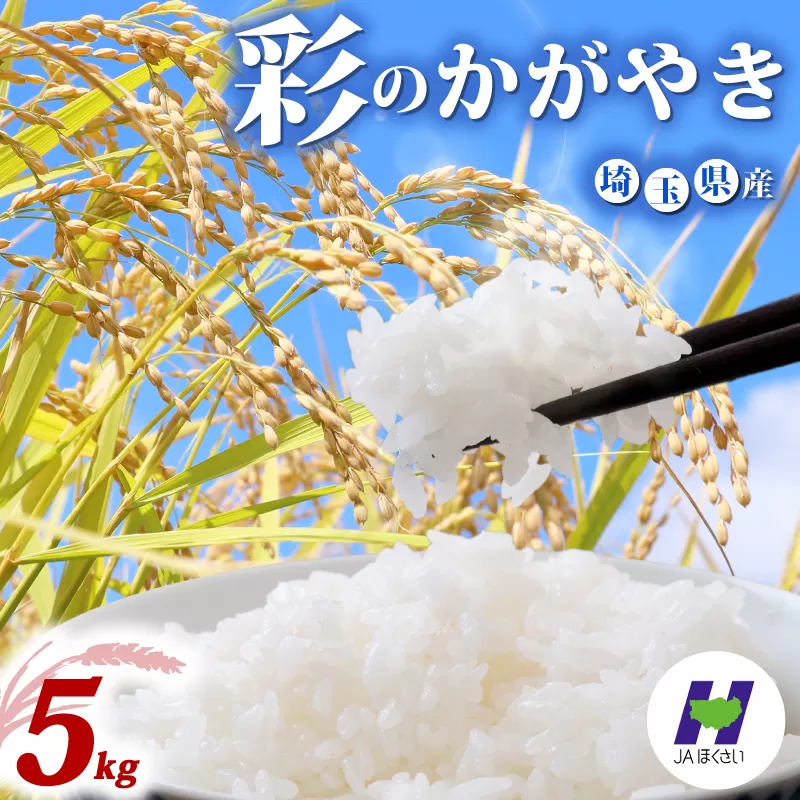 令和7年産 精米 5kg 彩のかがやき 1袋 米 お米 白米 こめ ライス kome ごはん ご飯 コメ ブランド米 精米 人気 おすすめ 5キロ 産地直送 送料無料 数量 限定 白飯 ふるさと納税 人気 飯 おいしい 美味しい JAほくさい 埼玉県 羽生市