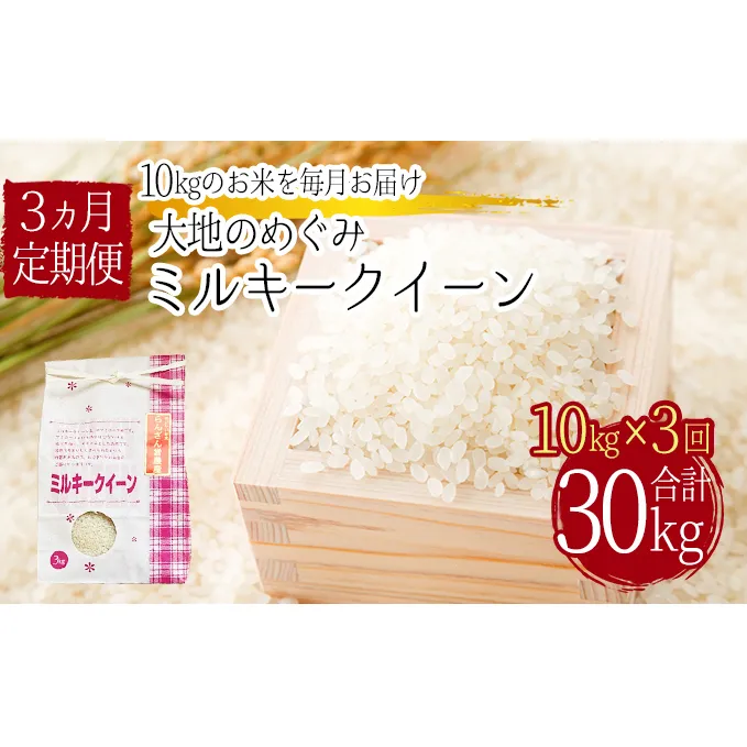 天水の恵米「ミルキークイーン」白米30kg（10kg×3回のお届け） お米