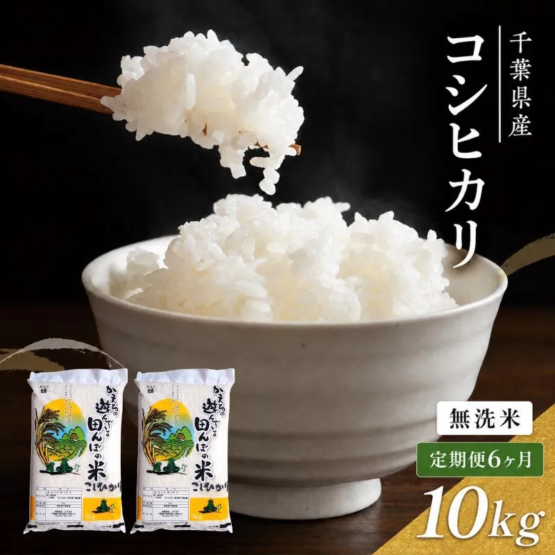 令和7年産　6ヶ月定期便　コシヒカリ　無洗米　10kg【定期便 お米 白米 粘り甘み】 精米 粘りつやつや 美味しい 新鮮 